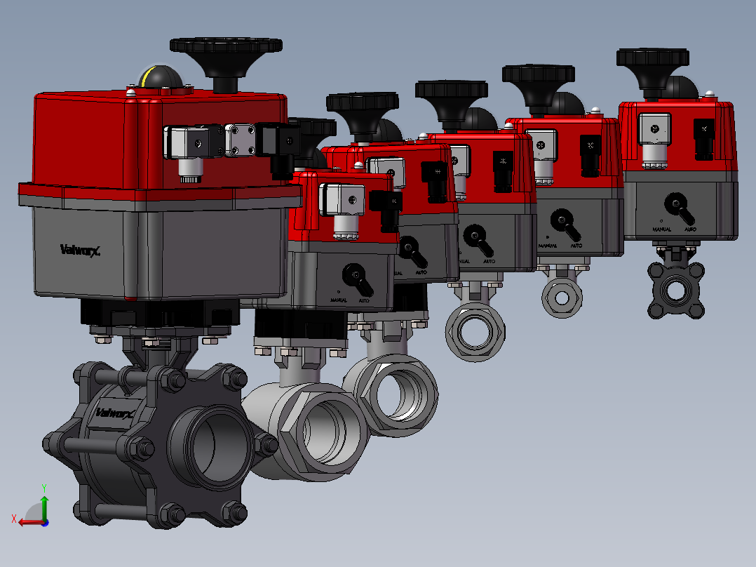 6款14英寸电动2件式不锈钢球阀后视图