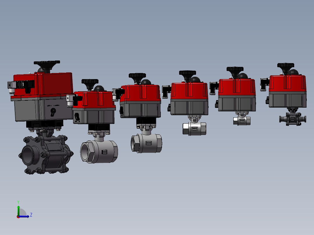 6款14英寸电动2件式不锈钢球阀左视图