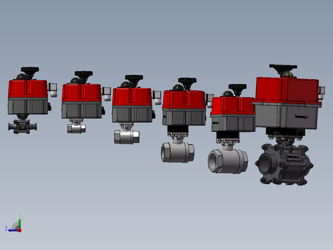 6款14英寸电动2件式不锈钢球阀右视图