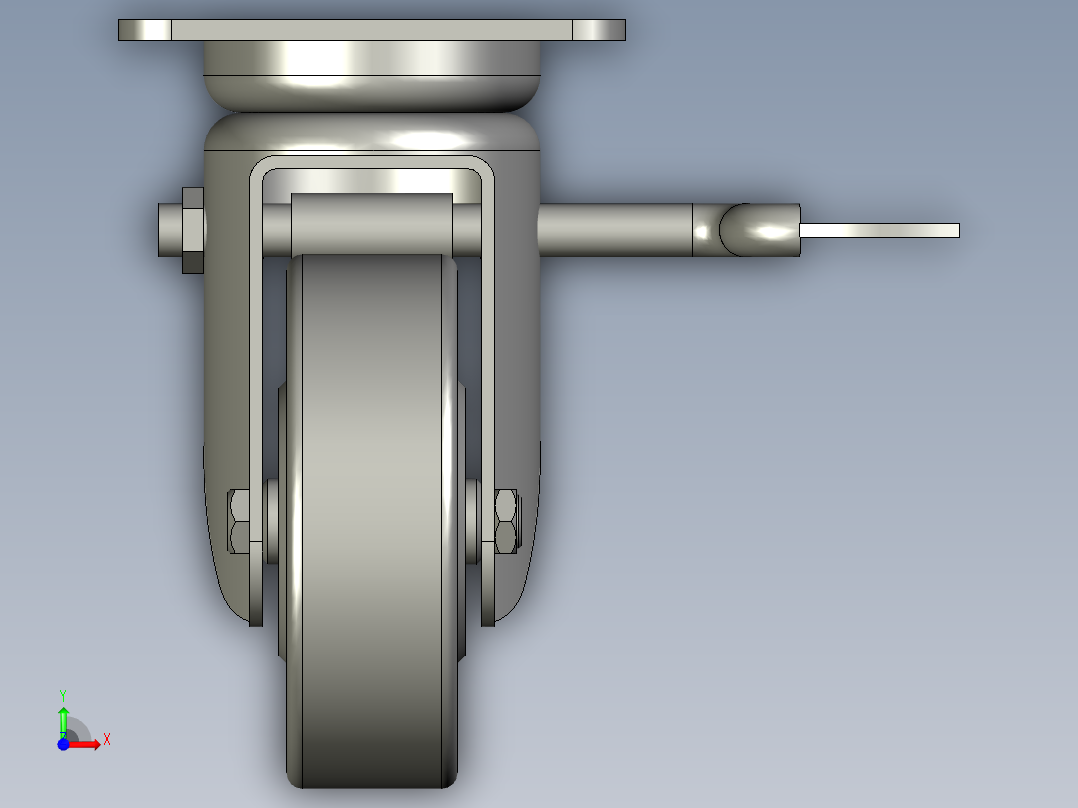 脚轮CLC02-D100-RB前视图
