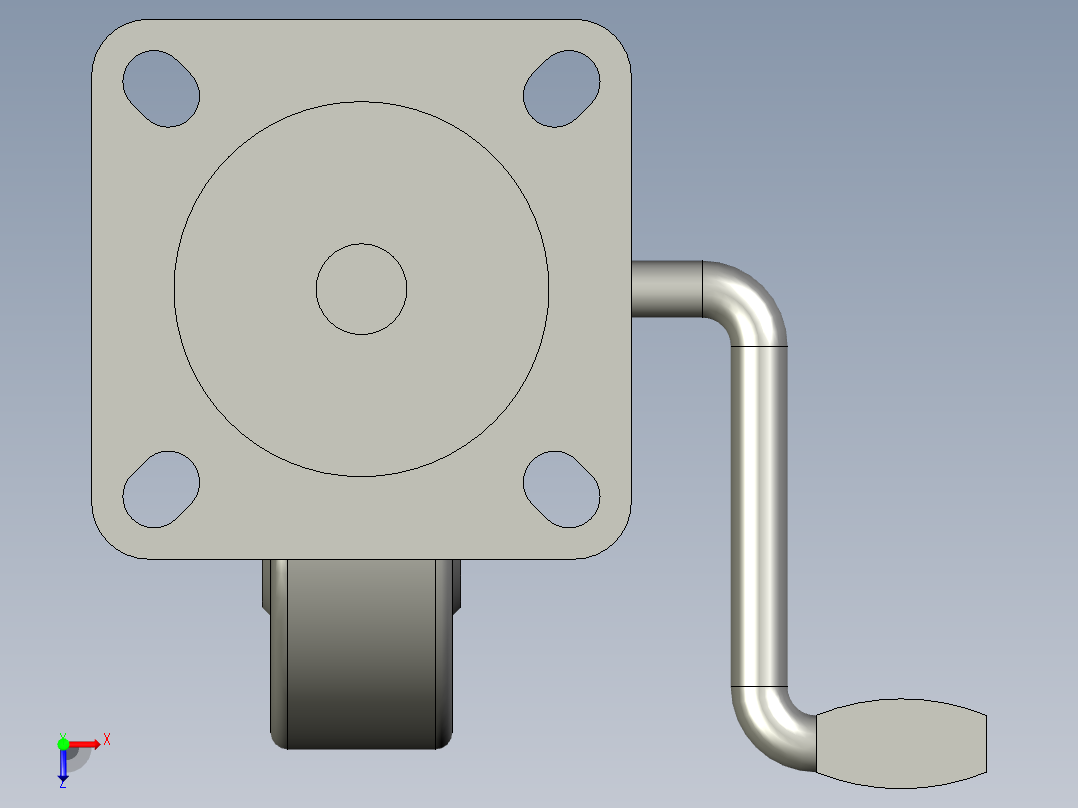脚轮CLC02-D100-RB俯视图