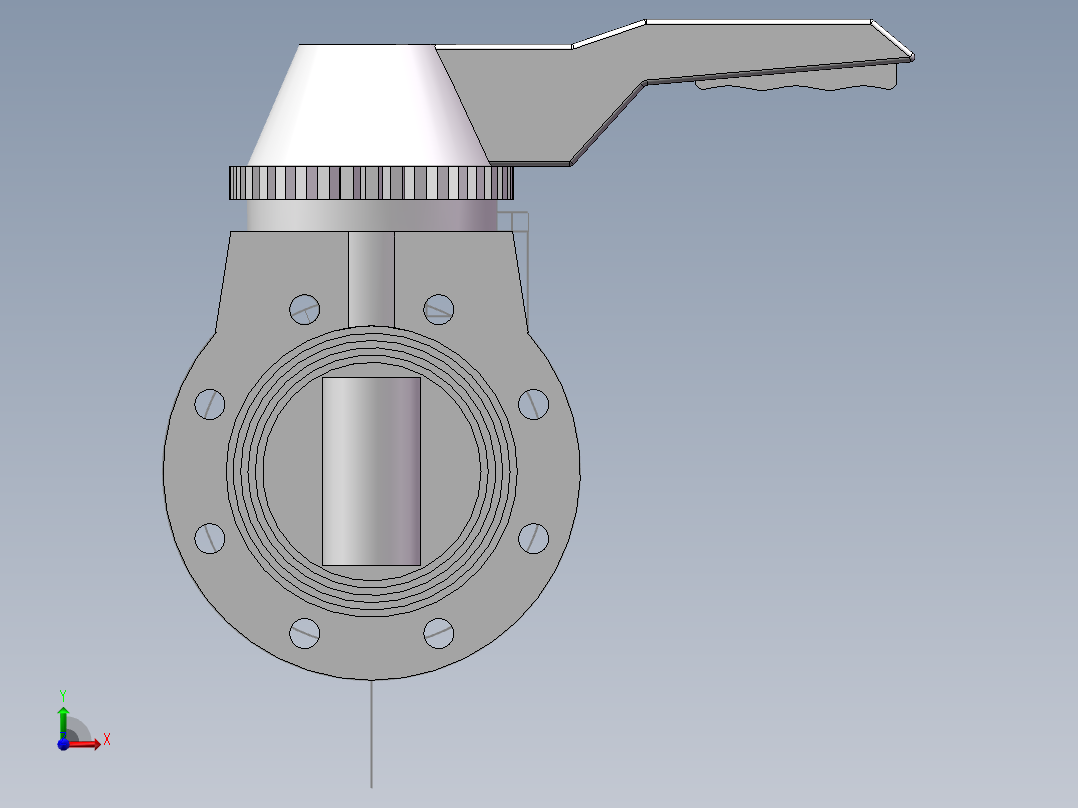 手柄式蝶阀-UPVC DN25-DN150_4前视图