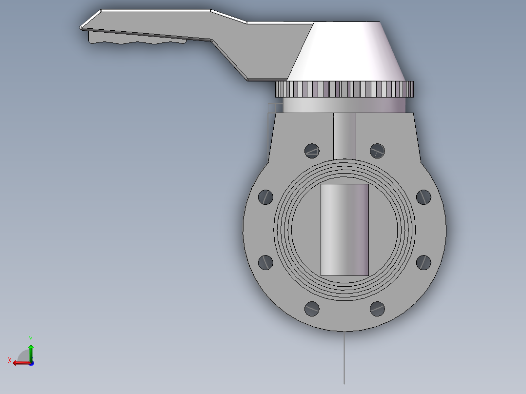 手柄式蝶阀-UPVC DN25-DN150_4后视图