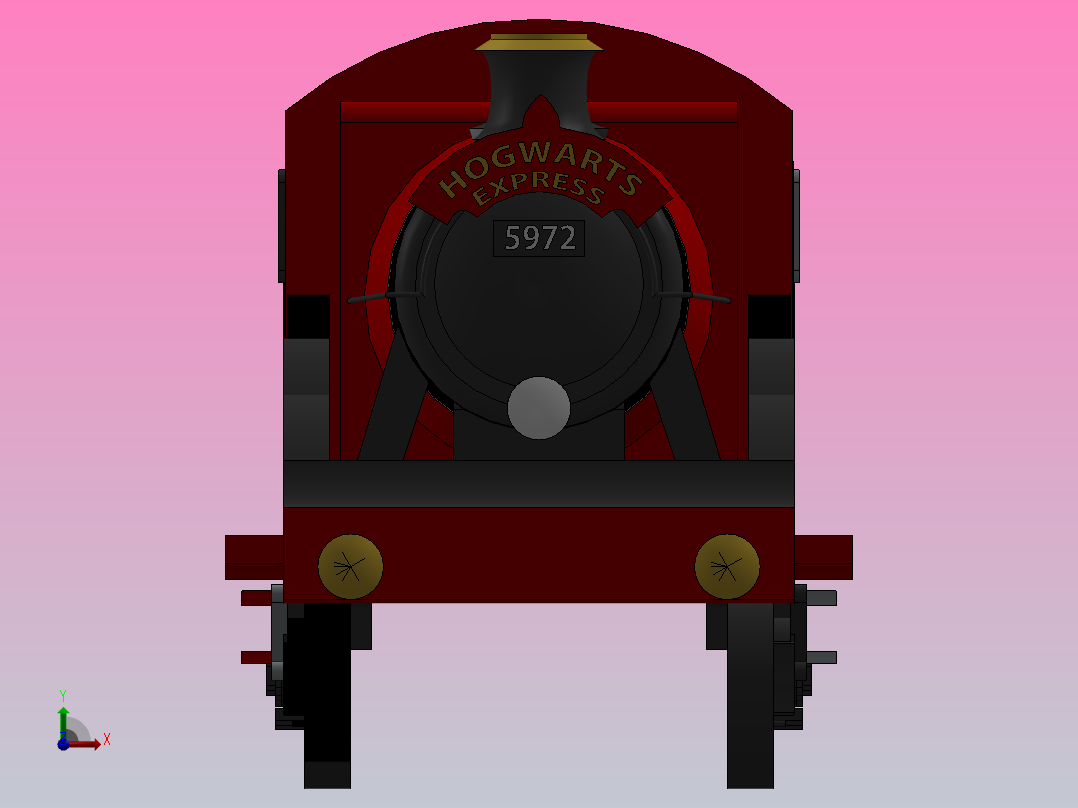 霍格沃茨特快机车前视图