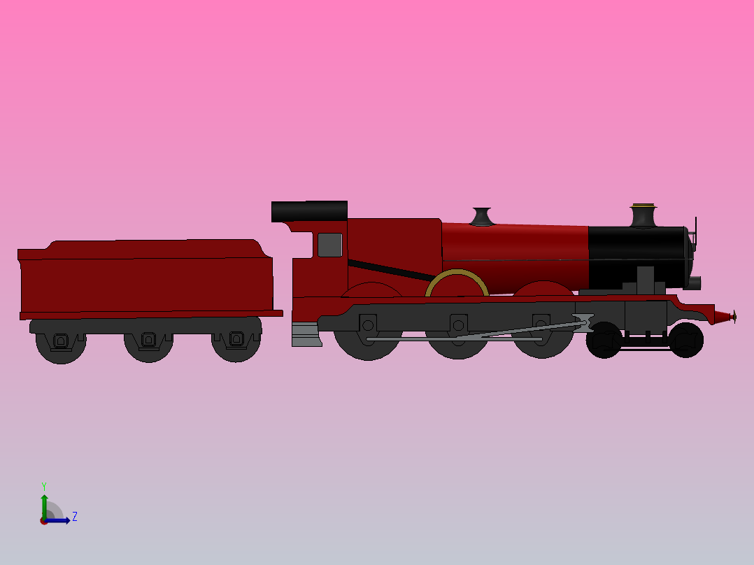 霍格沃茨特快机车左视图