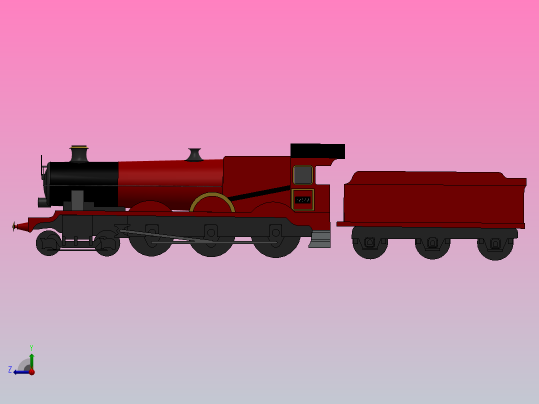 霍格沃茨特快机车右视图