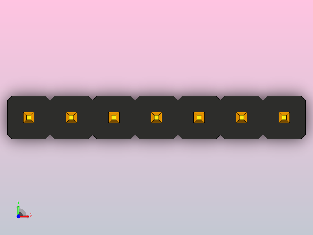 7针接口 - 公头 - 2.54mm前视图