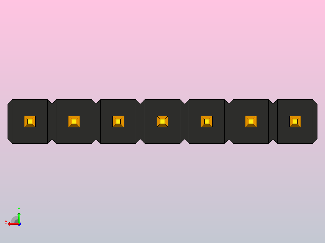 7针接口 - 公头 - 2.54mm后视图