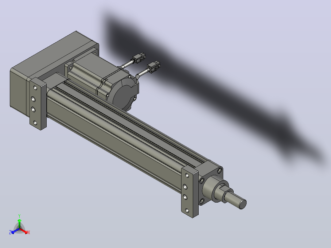 RKD50-250-P-LB-75-B3折返电动缸主视图