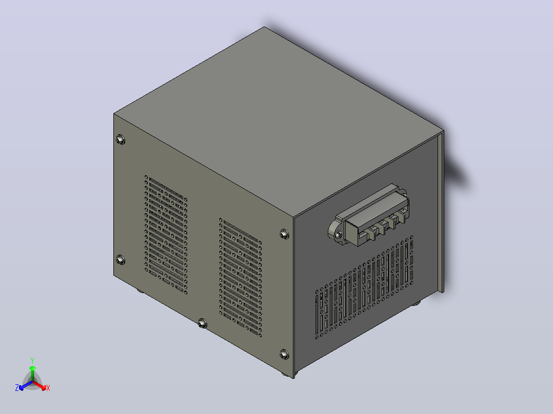 JMB-400～500照明变压器三维模型 202012正等轴测图