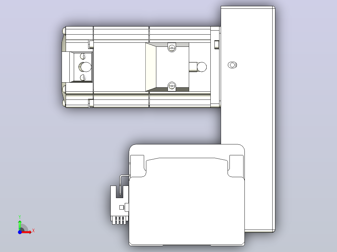 皮带直线轴半封闭可选导轨TPA-HNB-85D-90-L550-LU-Y-P20-N3前视图