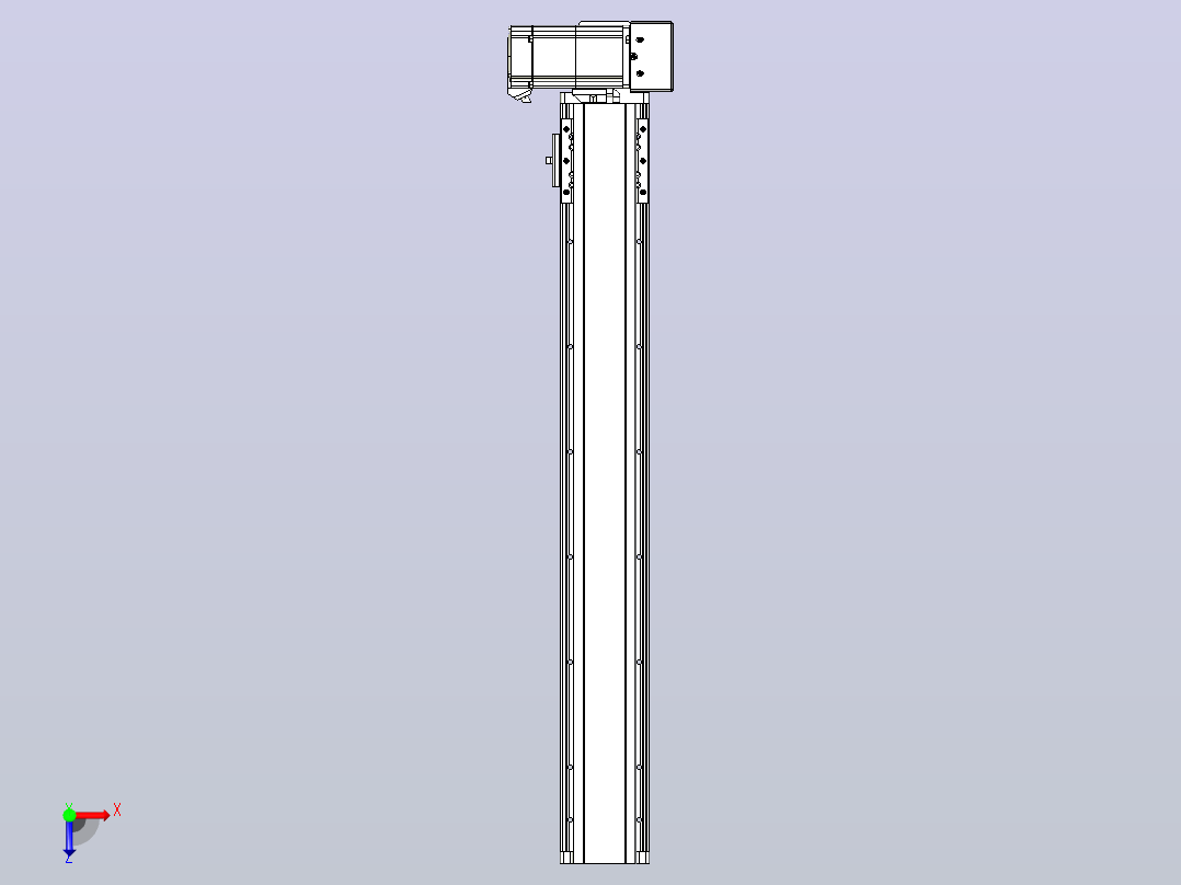 皮带直线轴半封闭可选导轨TPA-HNB-85D-90-L550-LU-Y-P20-N3俯视图