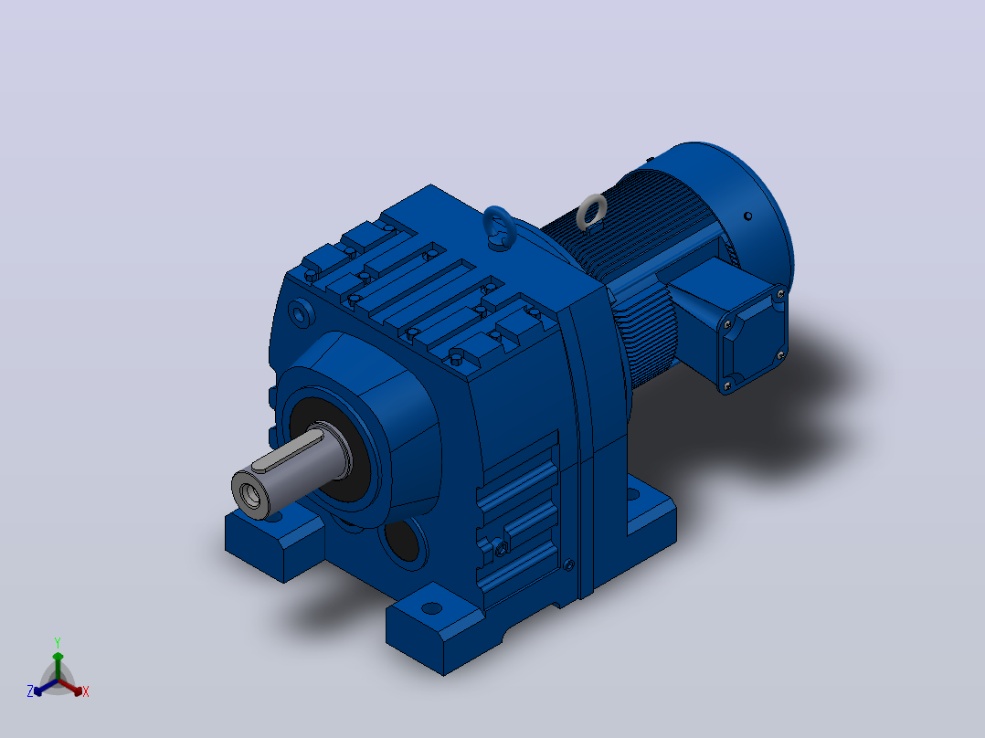 R97底脚轴伸式安装斜齿轮减速机R97-Y2.2-4P-100-M1-0°主视图