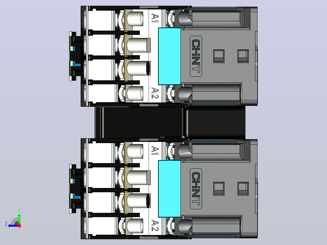 CJX2-18N可逆接触器三维模型202408右视图