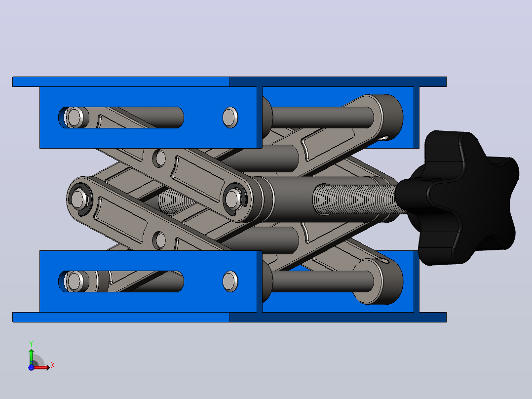 小小剪式升降机3D数模图纸+Solidworks设计前视图
