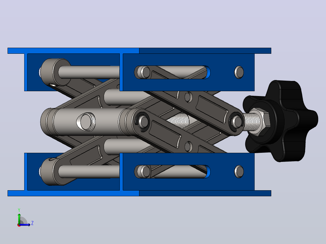 小小剪式升降机3D数模图纸+Solidworks设计左视图