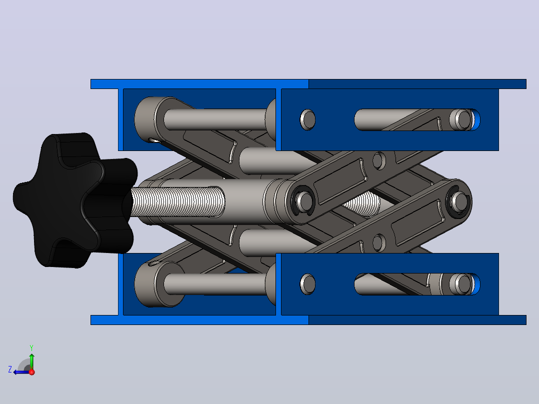 小小剪式升降机3D数模图纸+Solidworks设计右视图